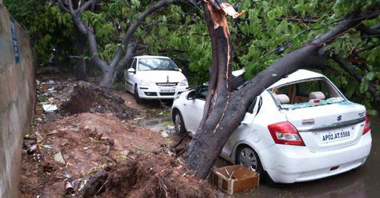 ঘূর্ণিঝড় রোয়ানুর আঘাতে হায়দারাবাদে নিহত ৩, আহত অর্ধশতাধিক।।