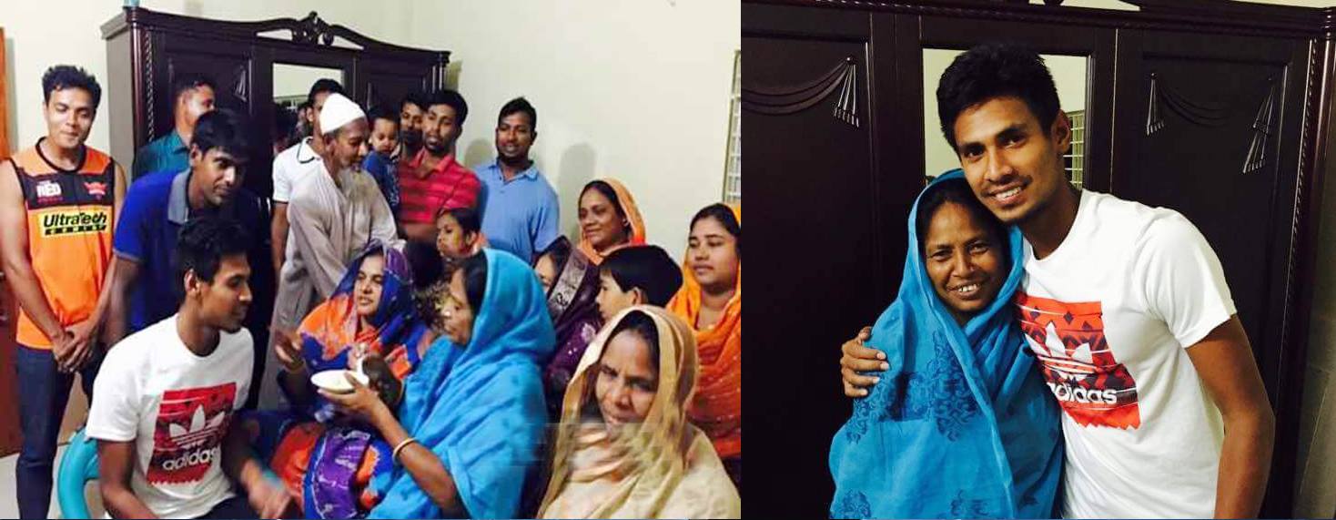 মুস্তাফিজের গ্রামের বাড়ী তেঁতুলিয়ায় আনন্দের বন্যা.....