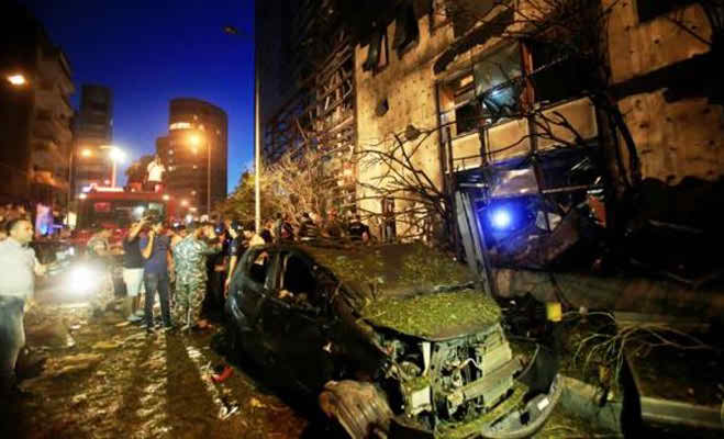 লেবাননের রাজধানীতে বৈরুতে বোমা বিস্ফোরণ