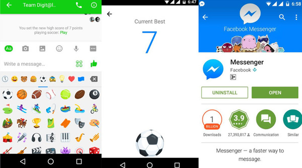 এবার মেসেঞ্জারের আপডেড ভার্সনে থাকছে ফুটবল গেম।