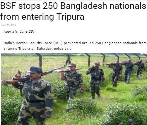 ভারতের ত্রিপুরার অনুপ্রবেশের সময় ২৫০ বাংলাদেশিকে আটক করল বিএসএফ ।।