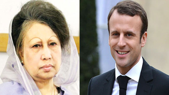 টুইটবার্তায় ফ্রান্সের প্রেসিডেন্ট ইমানুয়েল ম্যাক্রোঁকে অভিনন্দন খালেদা জিয়ার।।   