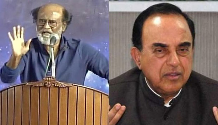 রজনীকান্ত অশিক্ষিত, রাজনীতিতে না এসে সিনেমা করাই ভাল : সুব্রহ্মণ্যম স্বামী   