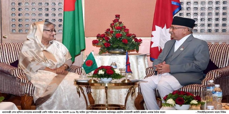বাংলাদেশ-নেপাল বাণিজ্য বাড়াতে দুই প্রধানমন্ত্রীর জোর