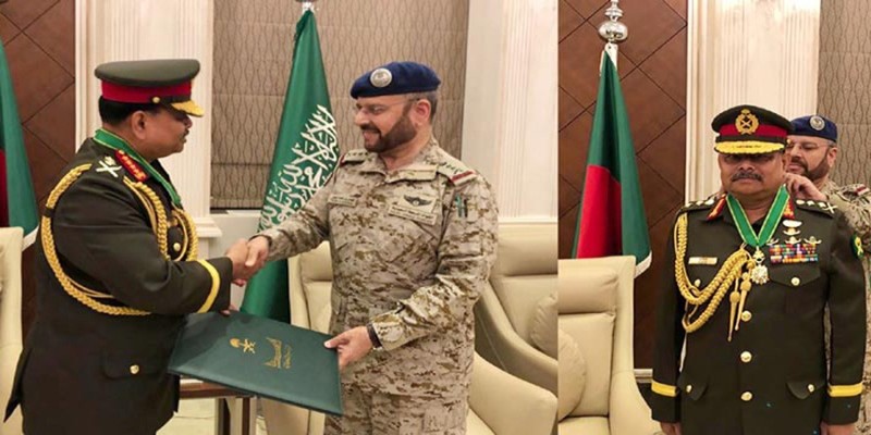 সেনাপ্রধান জেনারেল আজিজকে বাদশাহ আজিজ মেডেল অব এক্সিলেন্স সন্মাননা দিল সৌদি সরকার॥   