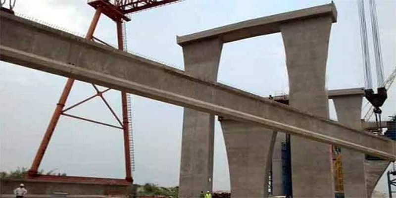 পদ্মা বহুমুখি সেতু প্রকল্প॥শরিয়তপুরের জাজিরা প্রান্তে রেলওয়ের গার্ডার স্থাপন শুরু   