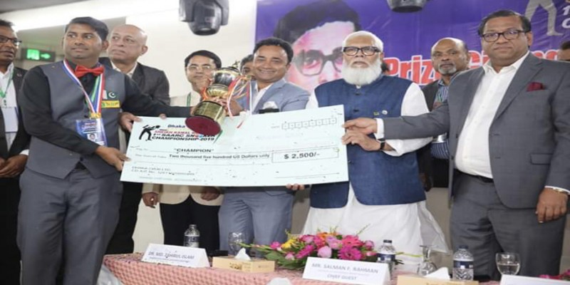 শেখ কামাল মেমোরিয়াল ফার্স্ট সার্ক স্নুকার চ্যাম্পিয়নশিপে বিজয়ী আশজাদ ইকবাল