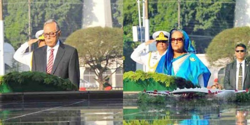 সশস্ত্র বাহিনী দিবস উপলক্ষ্যে শিখা অনির্বাণে রাষ্ট্রপতি ও প্রধানমন্ত্রীর শ্রদ্ধা॥