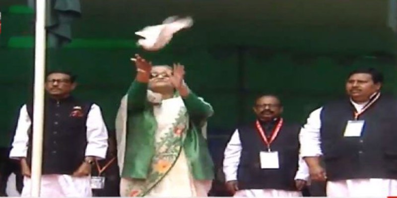 পায়রা উড়িয়ে যুবলীগের সপ্তম কংগ্রেস উদ্বোধন করলেন প্রধানমন্ত্রী॥