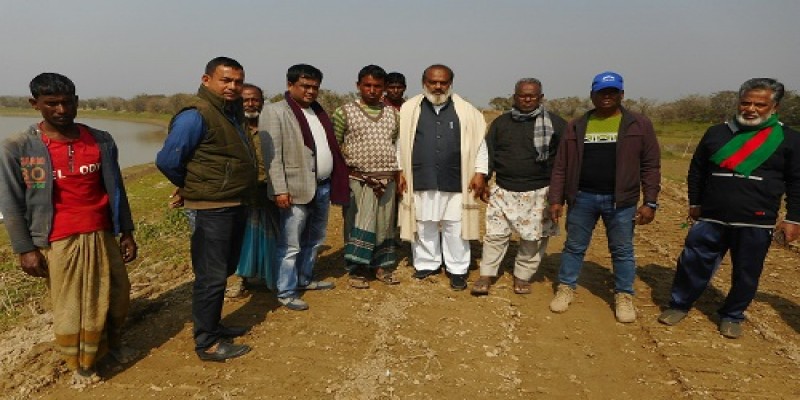 জামালগঞ্জ উপজেলা আওয়ামীলীগের হাওরের বাঁধ পরিদর্শন