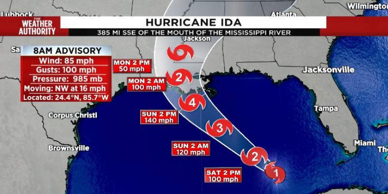 তীব্রতর হচ্ছে হ্যারিকেন ইডা॥ রবিবারই লুইসিয়ানা উপকূলে ক্যাটাগরি ৪ ঝড় হিসেবে আঘাত হানবে   