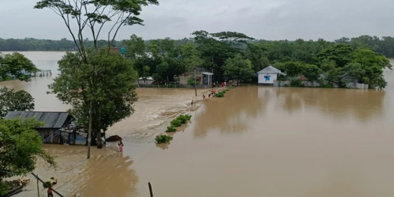 আখাউড়ায় ভারী বর্ষণ-পাহাড়ি ঢলে ৭ গ্রাম প্লাবিত।।