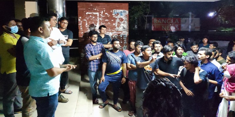 শাবিপ্রবি শিক্ষার্থীর মৃত্যুতে ক্যাম্পাসে বিক্ষোভ।।