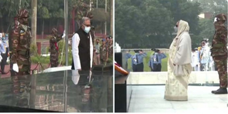 সশস্ত্র বাহিনীর শহীদদের প্রতি রাষ্ট্রপতি-প্রধানমন্ত্রীর শ্রদ্ধা।।