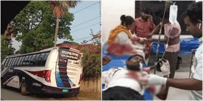 মধুপুরে বাসে ডাকাতি।।মালামাল লুট-আহত ৭