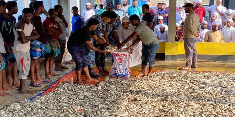 মেঘনায় ট্রলার থেকে ২০০ মণ জাটকা জব্দ।।