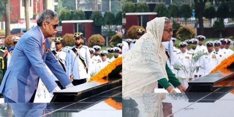 সশস্ত্র বাহিনী দিবসে শিখা অনির্বাণে রাষ্ট্রপতি ও প্রধানমন্ত্রীর পুষ্পস্তবক অর্পণ