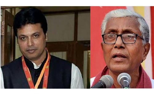 সাবেক মুখ্যমন্ত্রীর পা ছুঁয়ে আশীর্বাদ নিলেন ত্রিপুরার নতুন মুখ্যমন্ত্রী বিপ্লব কুমার দেব।।   