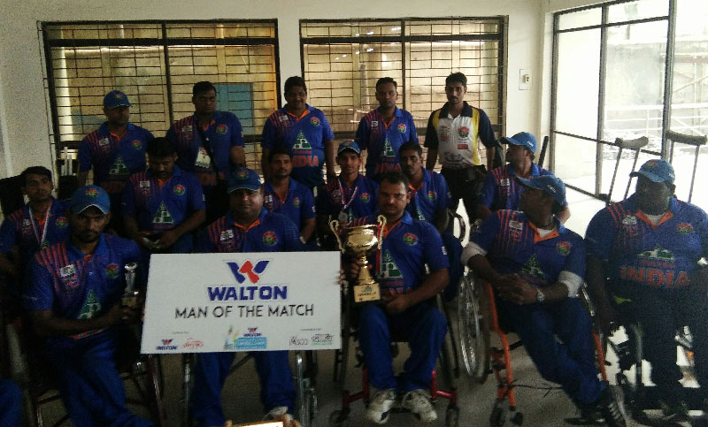 ম্যান অব দ্যা ম্যাচের পুরস্কার নিয়ে দেশে ফিরল ভারতীয় প্রতিবন্ধী ক্রিকেট দল।।   