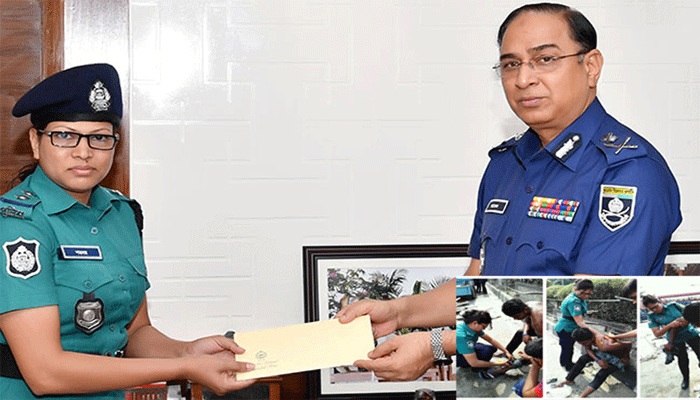 পুরস্কৃত হলেন ডিএমপির নারী কর্মকর্তা পপি।।   
