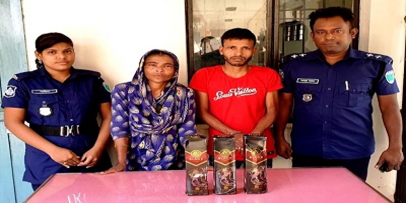 দিরাইয়ে বিদেশী মদ সহ দুই জন আটক