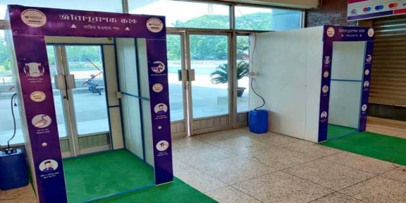 রাজশাহী রেলস্টেশনে বসানো হলো ‘জীবাণুনাশক কক্ষ’॥ ট্রেন চালুর পথে অগ্রগতি