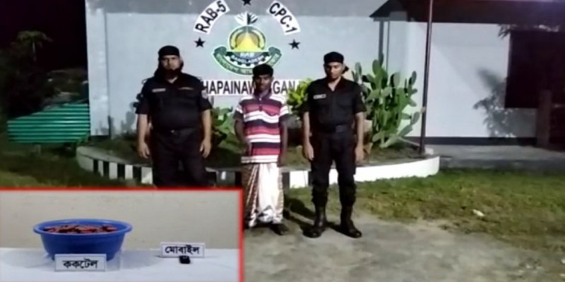 শিবগঞ্জে ২৭ ককটেলসহ আটক ১। ।
